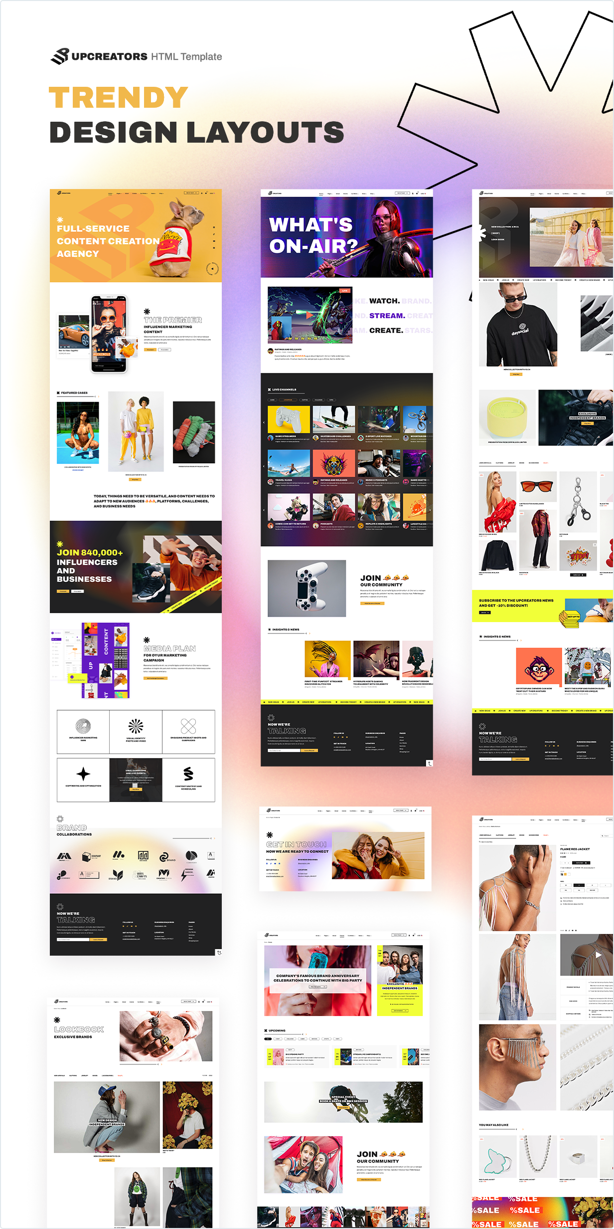 Trendy design layouts